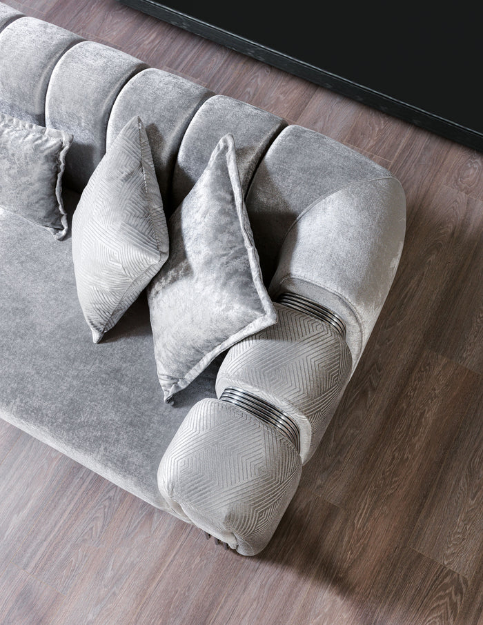 Santana Velvet Sofa and Loveseat Set, Five Colors
