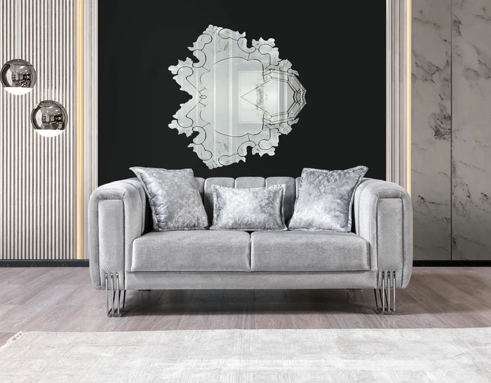Santana Velvet Sofa and Loveseat Set, Five Colors