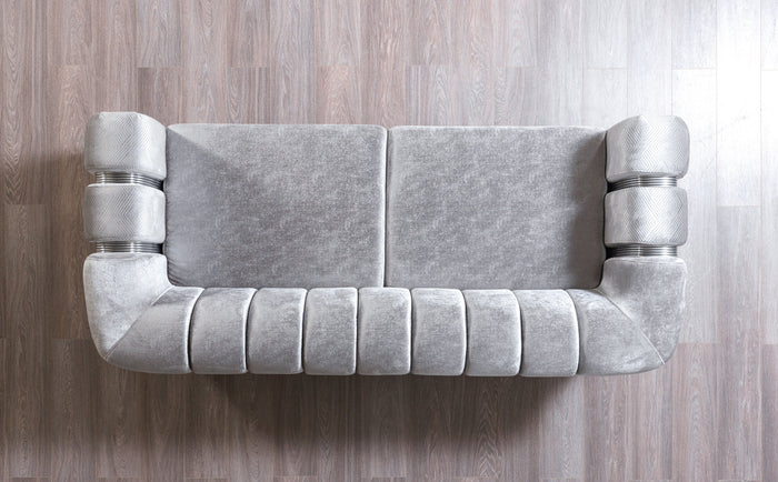 Santana Velvet Sofa and Loveseat Set, Five Colors