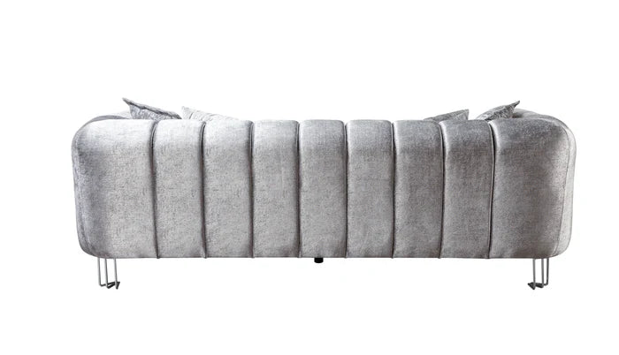Santana Velvet Sofa, Smoke, Ivory, Silver or Coffee