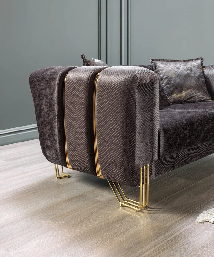 Santana Velvet Sofa and Loveseat Set, Five Colors