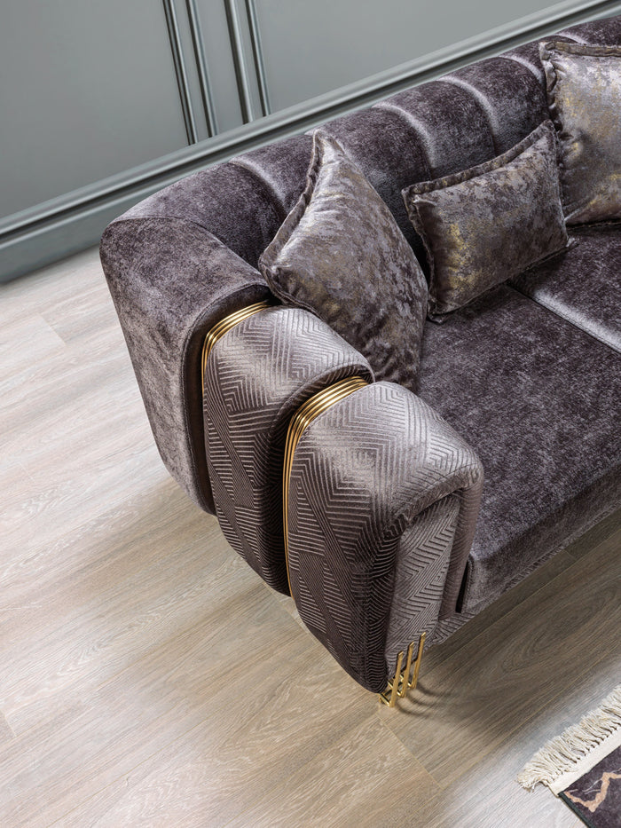 Santana Velvet Sofa and Loveseat Set, Five Colors