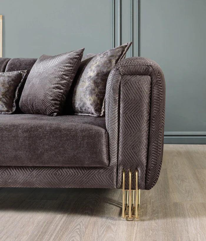 Santana Velvet Sofa and Loveseat Set, Five Colors