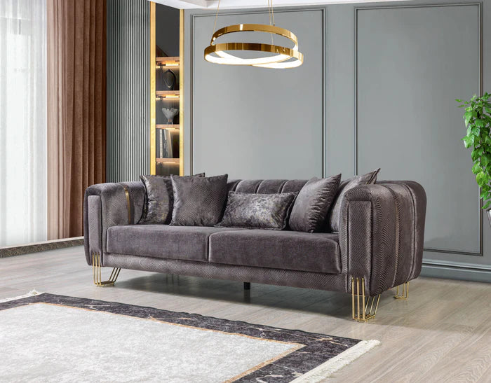 Santana Velvet Sofa and Loveseat Set, Five Colors