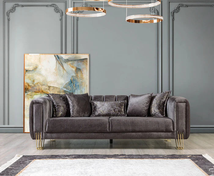 Santana Velvet Sofa and Loveseat Set, Five Colors