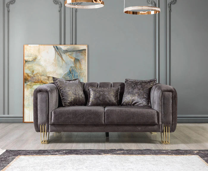 Santana Velvet Sofa and Loveseat Set, Five Colors