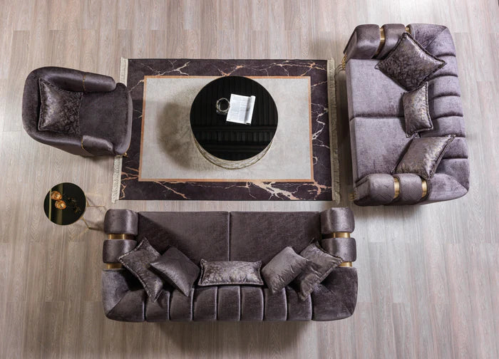 Santana Velvet Sofa and Loveseat Set, Five Colors