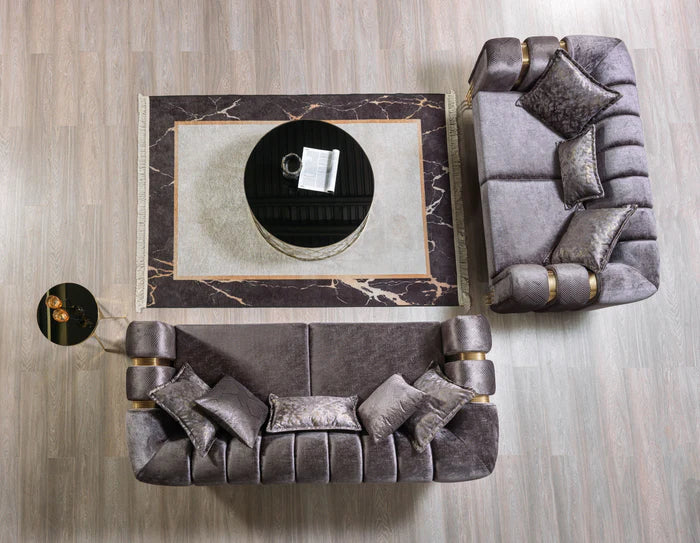 Santana Velvet Sofa and Loveseat Set, Five Colors