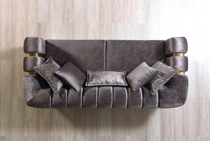 Santana Velvet Sofa and Loveseat Set, Five Colors
