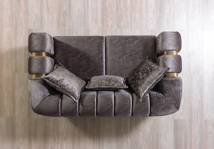 Santana Velvet Sofa and Loveseat Set, Five Colors