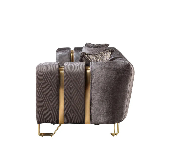 Santana Velvet Sofa and Loveseat Set, Five Colors