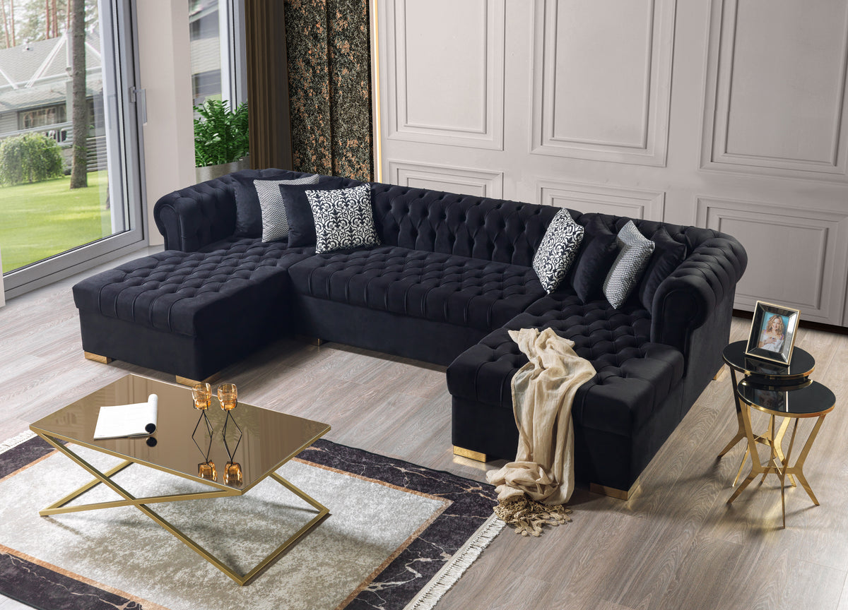 Lauren Velvet Double Chaise Sectional