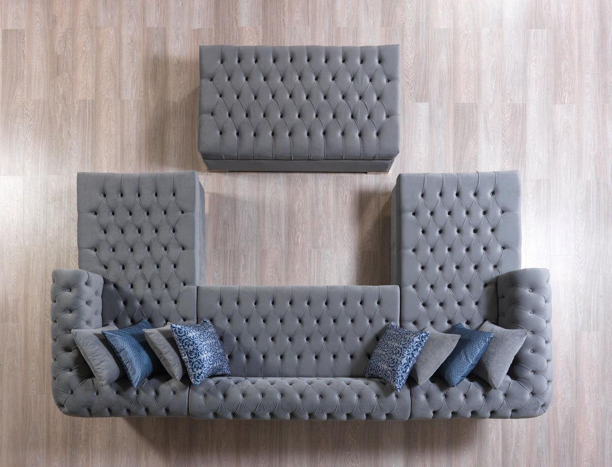 Lauren 136-Inch Velvet Double Chaise Sectional