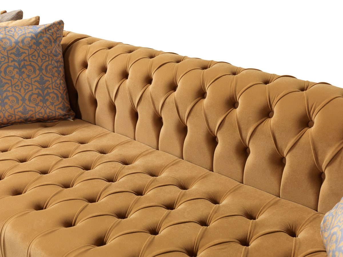 Lauren 136-Inch Velvet Double Chaise Sectional