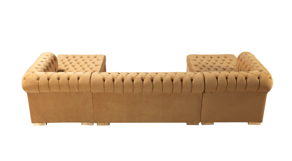 Lauren 136-Inch Velvet Double Chaise Sectional