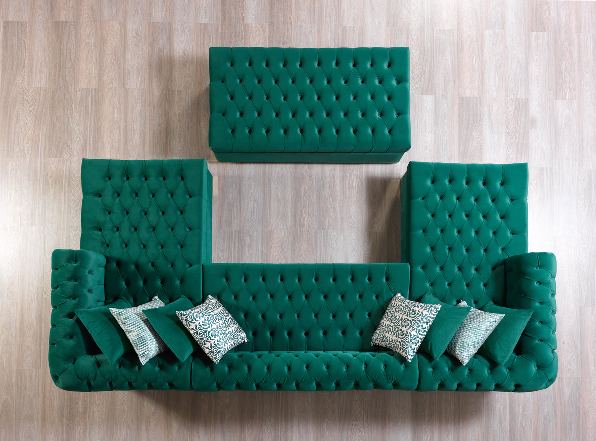 Lauren 136-Inch Velvet Double Chaise Sectional