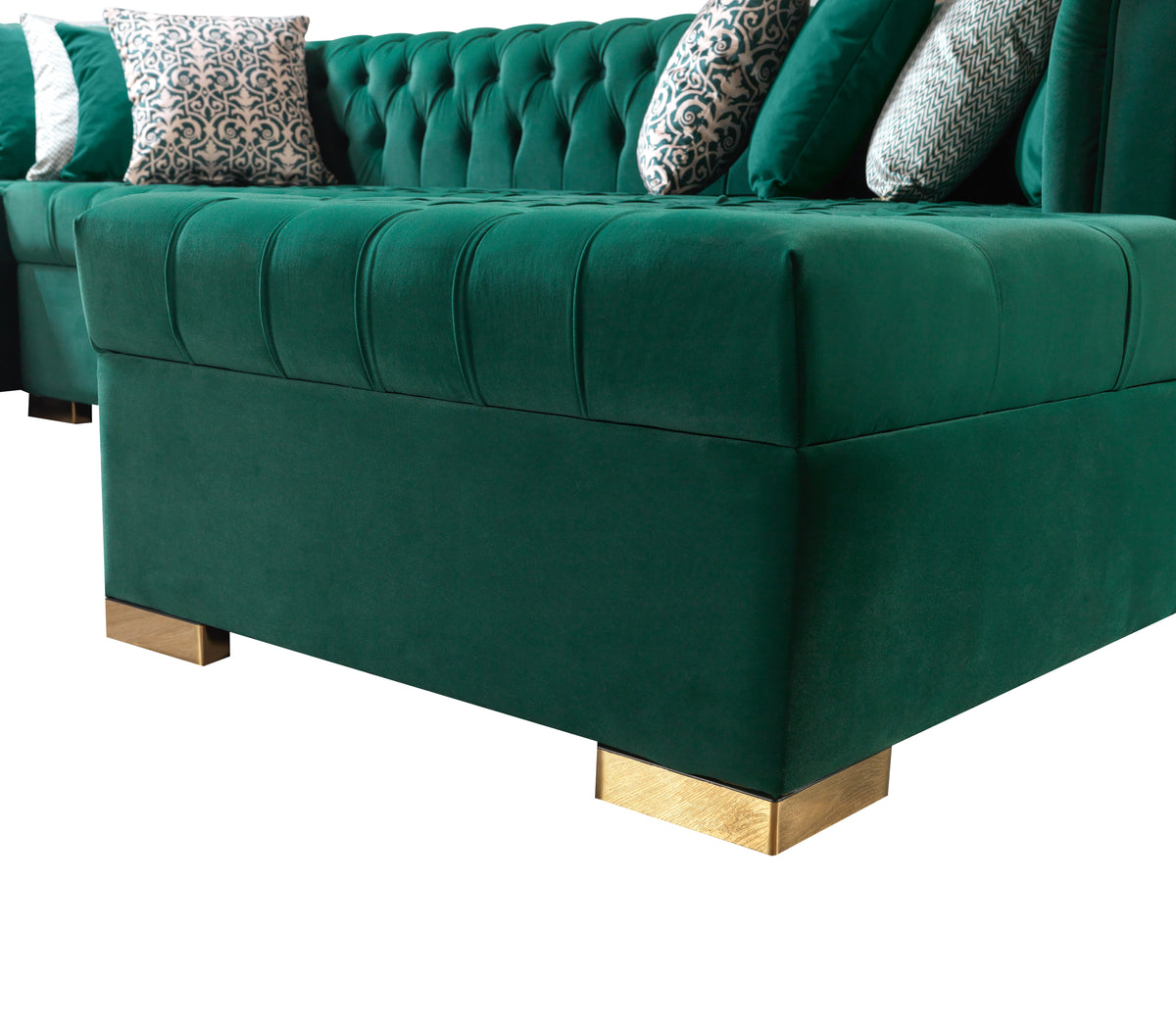 Lauren 136-Inch Velvet Double Chaise Sectional