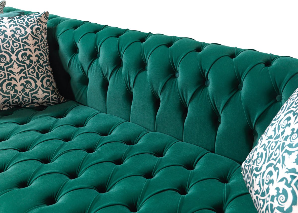 Lauren 136-Inch Velvet Double Chaise Sectional