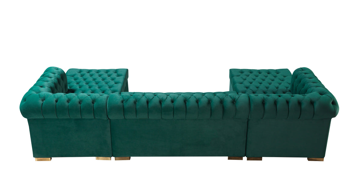 Lauren 136-Inch Velvet Double Chaise Sectional