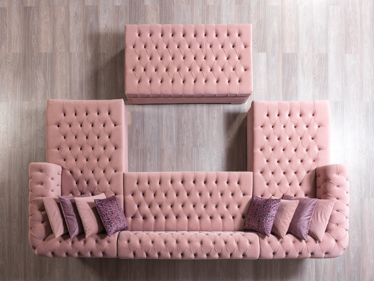 Lauren 136-Inch Velvet Double Chaise Sectional