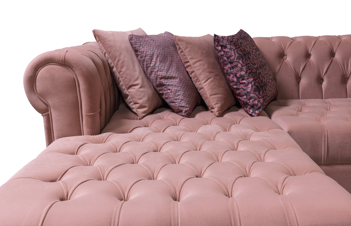 Lauren 136-Inch Velvet Double Chaise Sectional