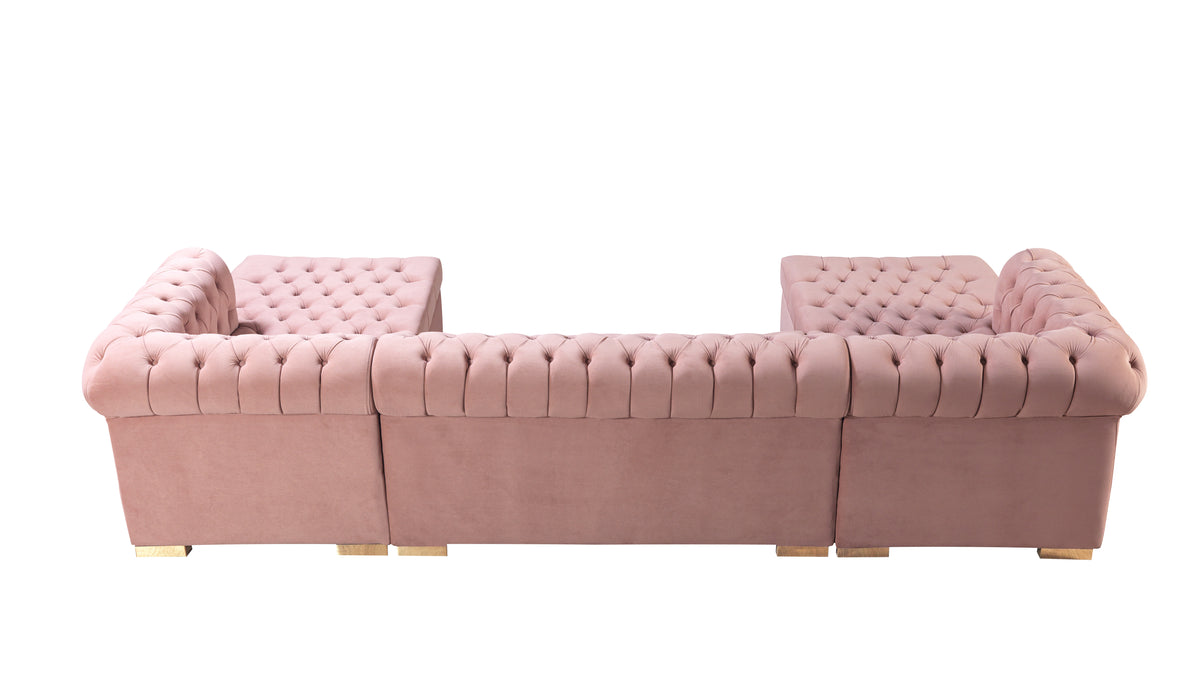 Lauren 136-Inch Velvet Double Chaise Sectional