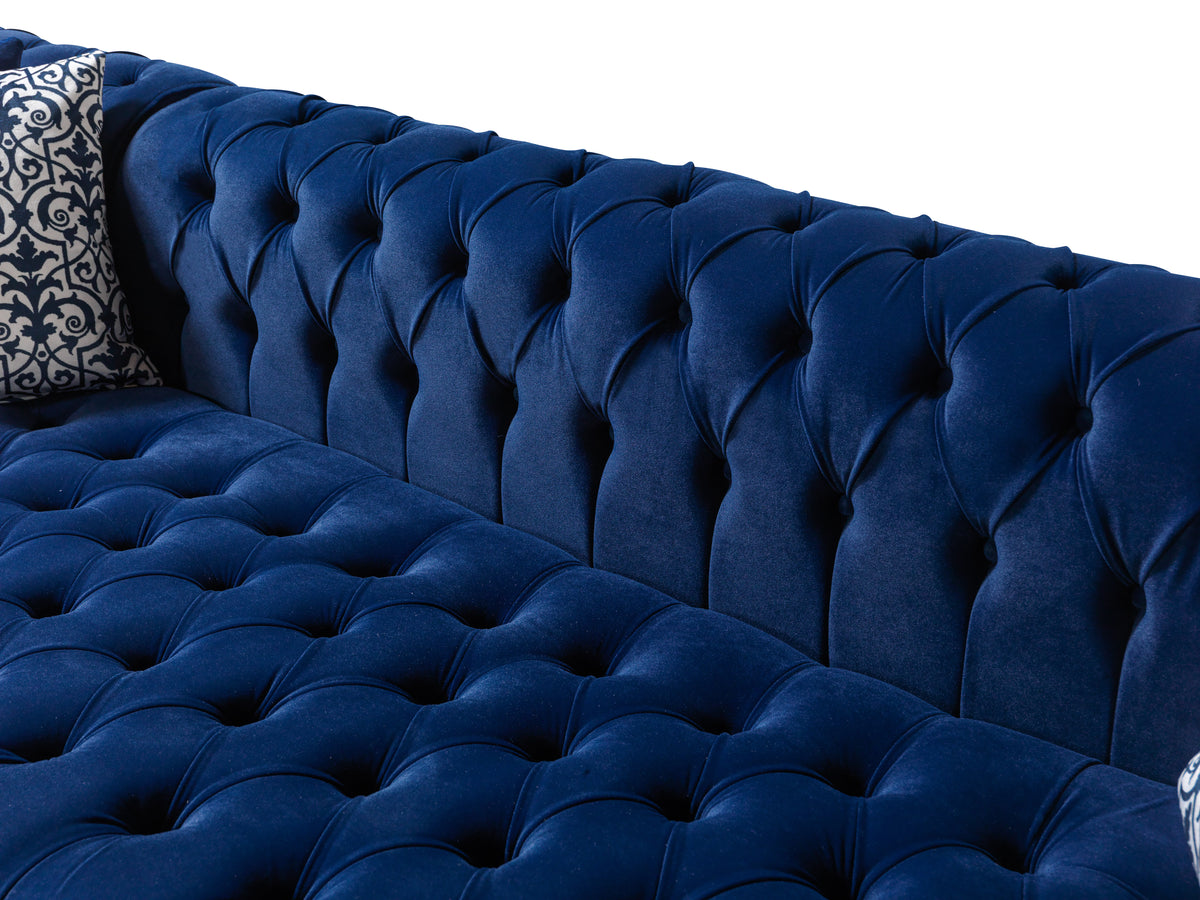 Lauren 136-Inch Velvet Double Chaise Sectional