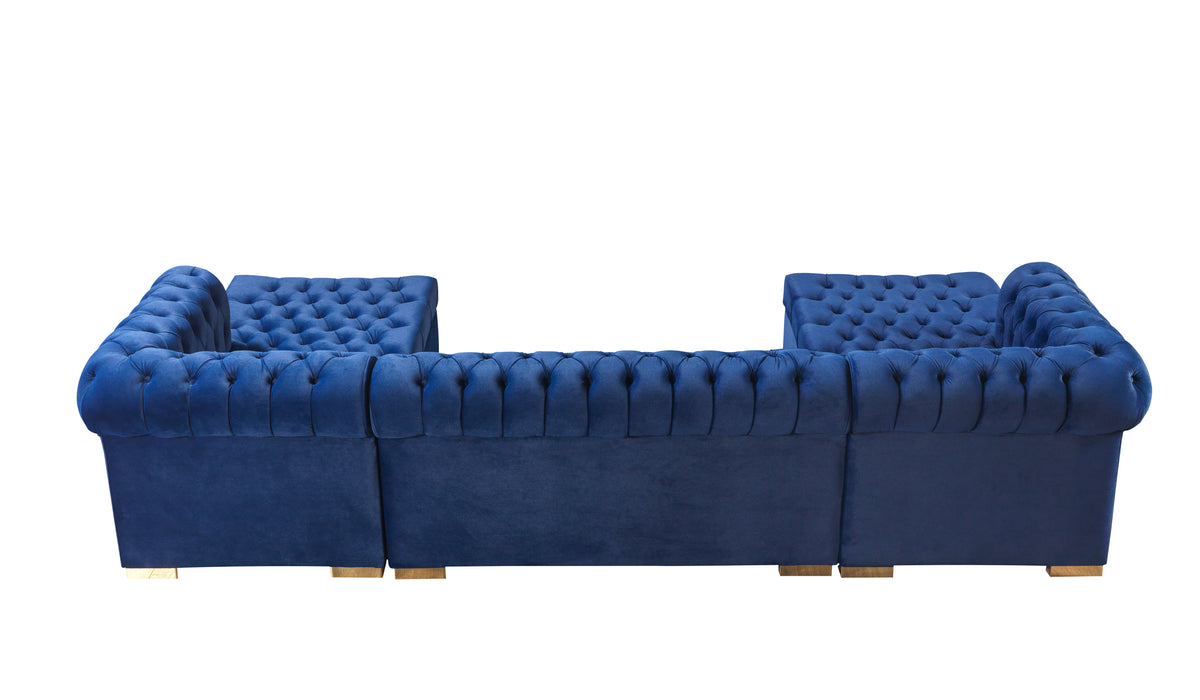 Lauren 136-Inch Velvet Double Chaise Sectional