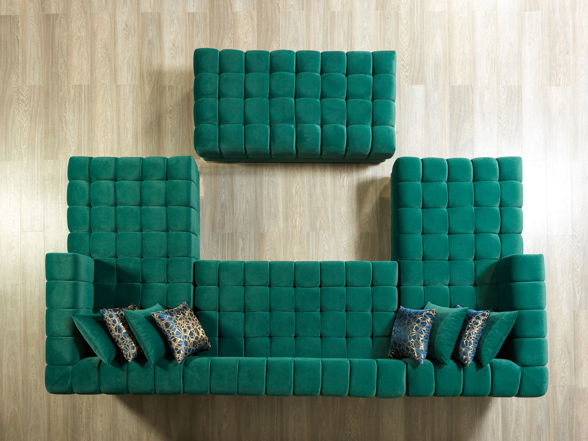 Ariana 138-Inch Velvet Double Chaise Sectional