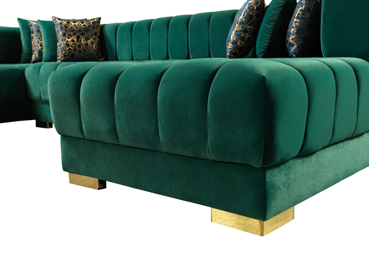 Ariana 138-Inch Velvet Double Chaise Sectional