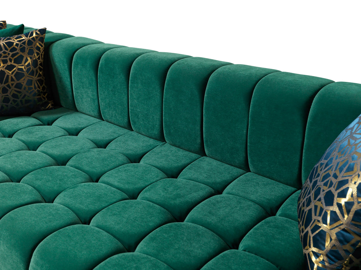 Ariana 138-Inch Velvet Double Chaise Sectional
