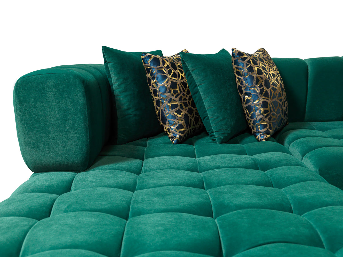 Ariana 138-Inch Velvet Double Chaise Sectional