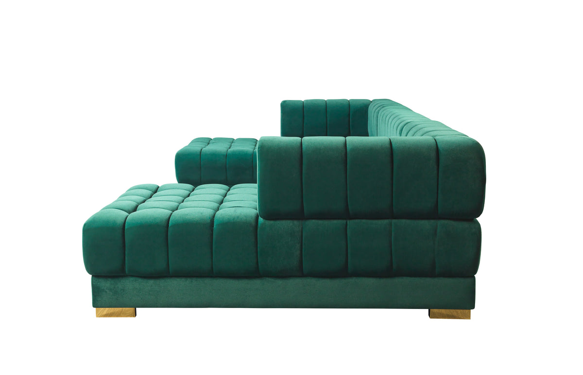 Ariana 138-Inch Velvet Double Chaise Sectional