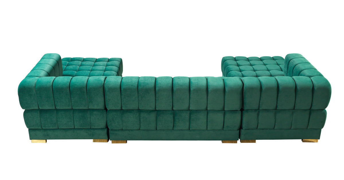 Ariana 138-Inch Velvet Double Chaise Sectional
