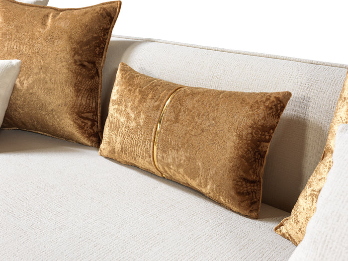 Helena Ivory Velvet Sofa, 94 in.
