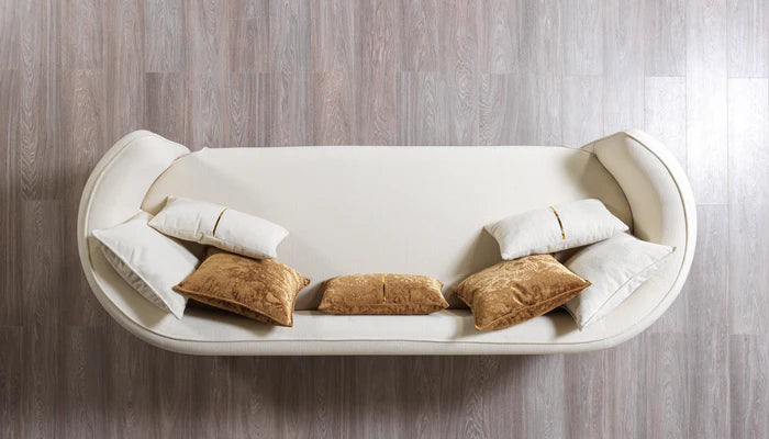 Helena Ivory Velvet Sofa, 94 in.