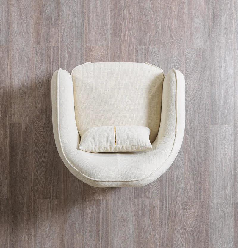 Helena Ivory Velvet Accent Chair