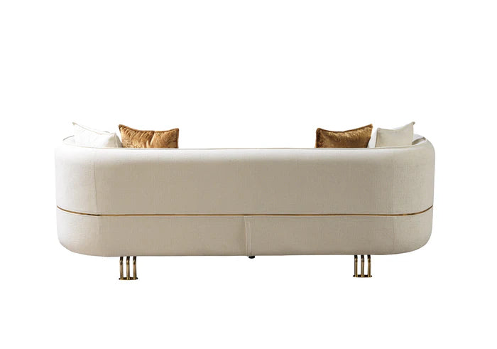 Helena Ivory Velvet Sofa, 94 in.
