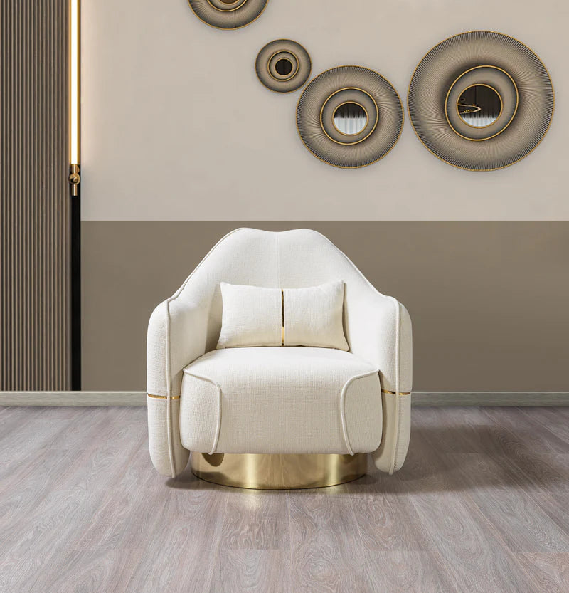Helena Ivory Velvet Accent Chair