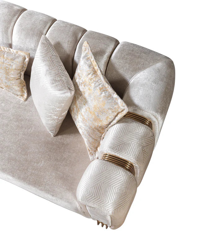 Santana Velvet Sofa and Loveseat Set, Five Colors
