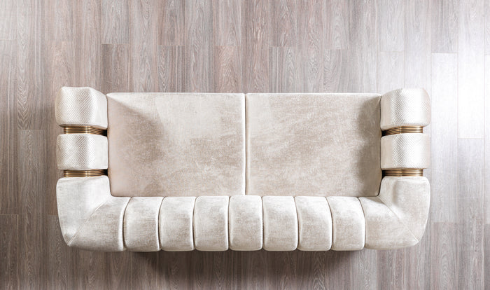 Santana Velvet Sofa and Loveseat Set, Five Colors