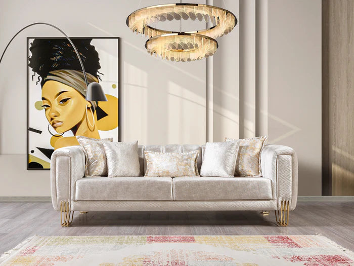Santana Velvet Sofa and Loveseat Set, Five Colors