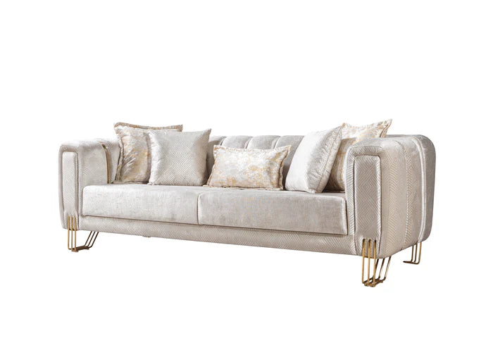 Santana Velvet Sofa and Loveseat Set, Five Colors