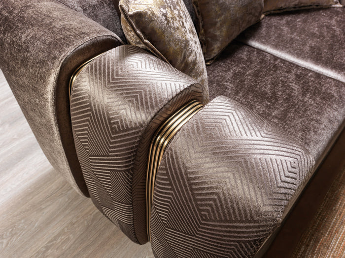 Santana Velvet Sofa, Smoke, Ivory, Silver or Coffee