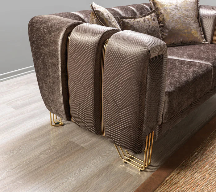 Santana Velvet Sofa and Loveseat Set, Five Colors