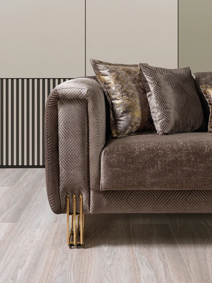 Santana Velvet Sofa and Loveseat Set, Five Colors