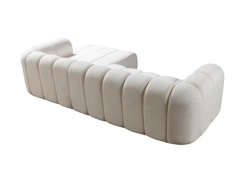 Lis 115-Inch Bouclé Chaise Sectional, Sand or Ivory