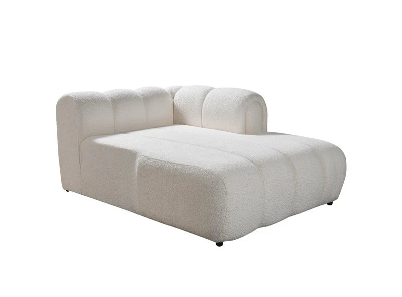 Lis 115-Inch Bouclé Chaise Sectional, Sand or Ivory