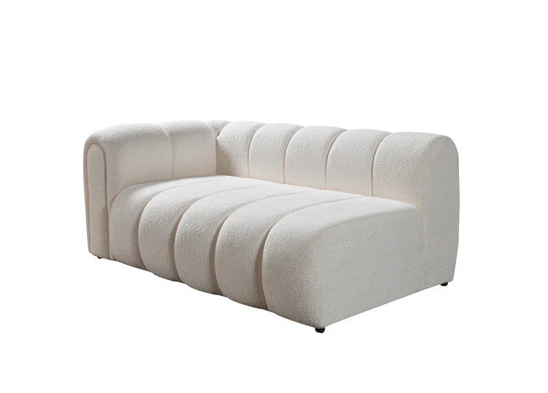 Lis 115-Inch Bouclé Chaise Sectional, Sand or Ivory