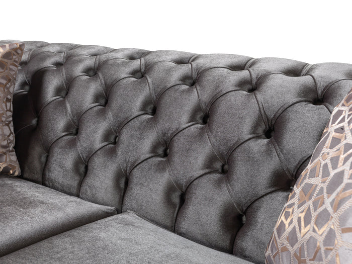 Lupino Gray Velvet Loveseat, 79 in.